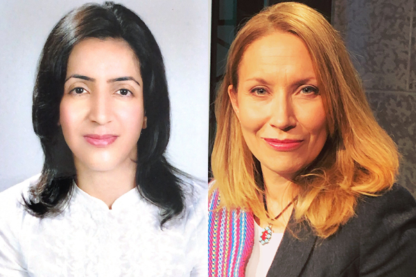 (L-R): Dr. Akram Mahani, JSGS Assistant Professor, and Merelda Fiddler-Potter, JSGS Lecturer